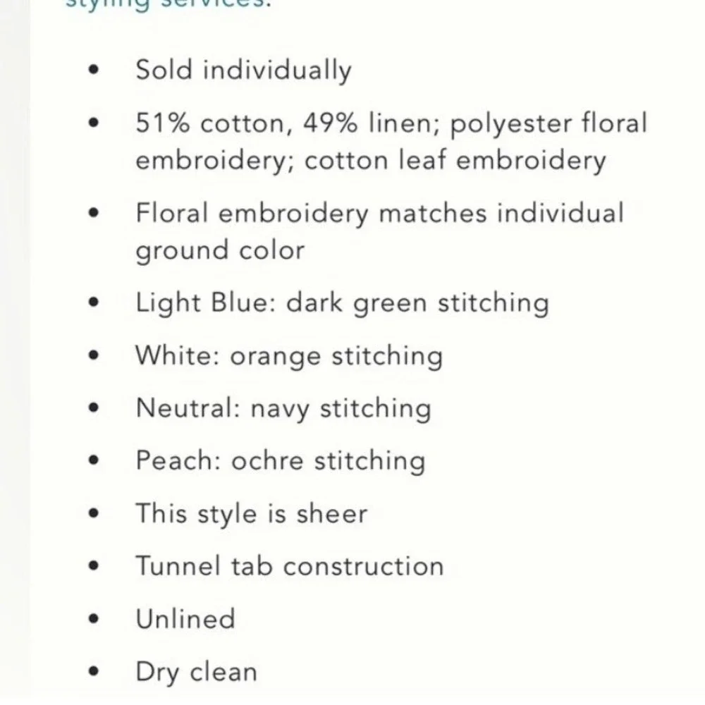 Anthropologie‎ Manette Embroidered Curtain Panel 51